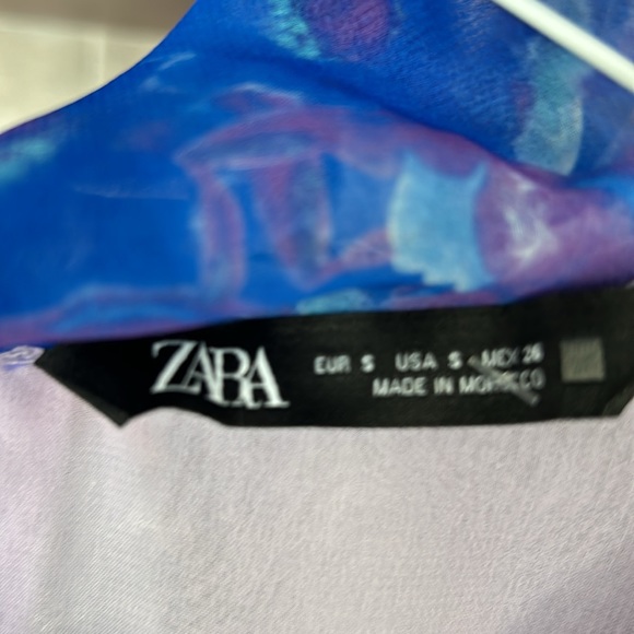 ZARA gorgeous purple/blue cropped blouse size small - Picture 8 of 12